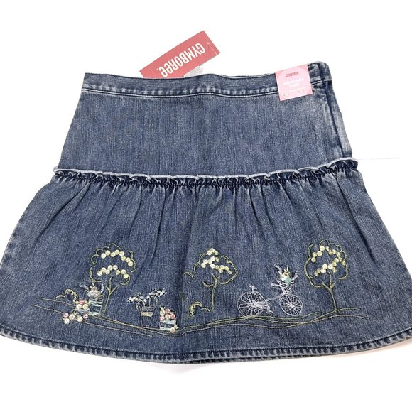 NWT Gymboree Girl Flounced Denim Skirt & Ruffle Neck Tank Size 8 - Picture 2 of 8